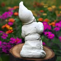 Concrete Musician Gnome Sculpture Stone Figurine Cement Playing Elf Ornament Handmade Lover Gift Front Door Decoration Yard Art - thumbnail 4