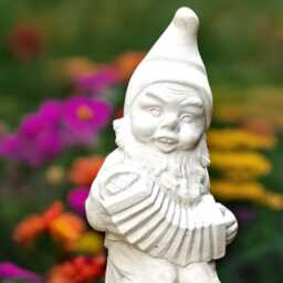 Concrete Musician Gnome Sculpture Stone Figurine Cement Playing Elf Ornament Handmade Lover Gift Front Door Decoration Yard Art - thumbnail 3