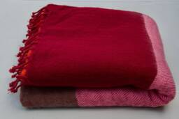 Handmade Yak Wool Blanket Striped Himalayan Shawl Meditation Wrap - thumbnail 1