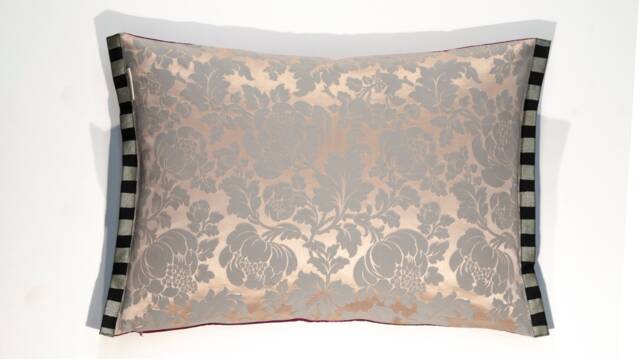 Pillow Cover With 2 Different Sides, Side Frame, Magenta & Lime Green - image 1