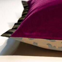 Pillow Cover With 2 Different Sides, Side Frame, Magenta & Lime Green - thumbnail 2
