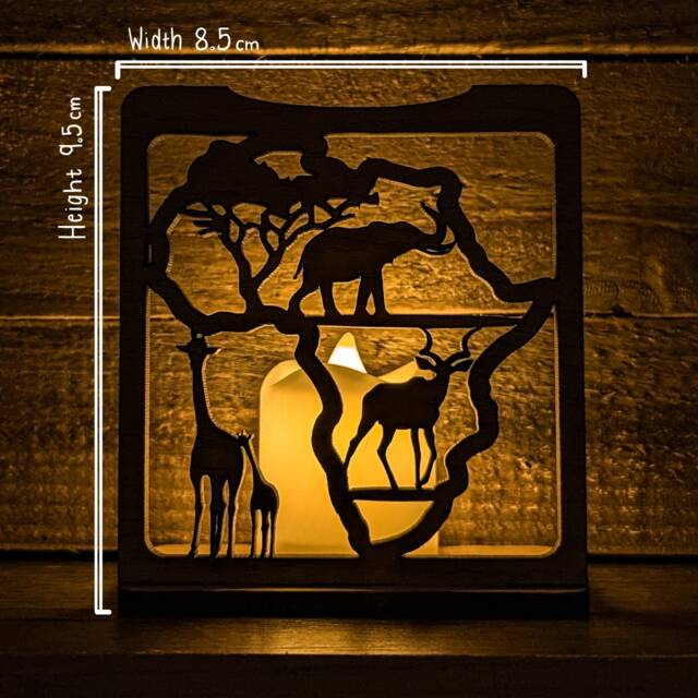 Small Animals in Africa Wooden Tealight Candle Holders - image 1