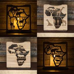 Small Animals in Africa Wooden Tealight Candle Holders - thumbnail 2