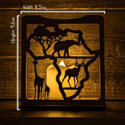 Small Animals in Africa Wooden Tealight Candle Holders - thumbnail 1