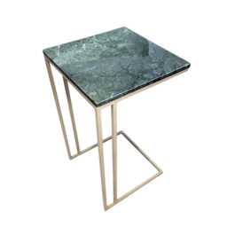 Genuine Marble & Steel End Table - Cantilever Design Side - thumbnail 3
