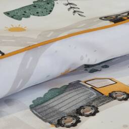 Diggers Single Bed Bedding Set Boys , Trucks Bedding, Kids Room Decor Pure Cotton Bedroom - thumbnail 4