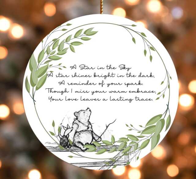 A Star in The Sky - Memorial Christmas Bauble Remembrance Decoration- Condolence Bereavement Keepsake in Memory Ornament Gift Present - image 1