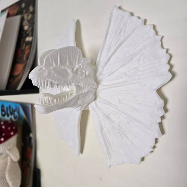 Dilophosaurus Head Wall Art - Dinosaur Mount 3D Printed - image 1