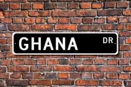 Ghana Sign, Wall Decor, Gift, Souvenir Souvenir, Keepsake, Custom Street Quality Metal Sign