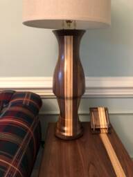 Walnut Striped Lamp