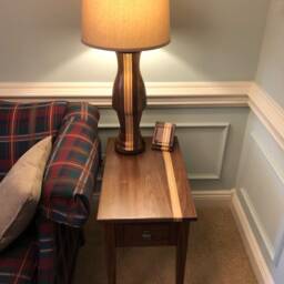 Walnut Striped Lamp - thumbnail 2