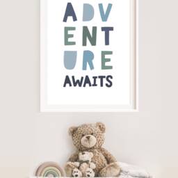 Adventure Awaits Print, Boys Nursery Prints, Explorer Wall Art, Bedroom Playroom Prints - thumbnail 3