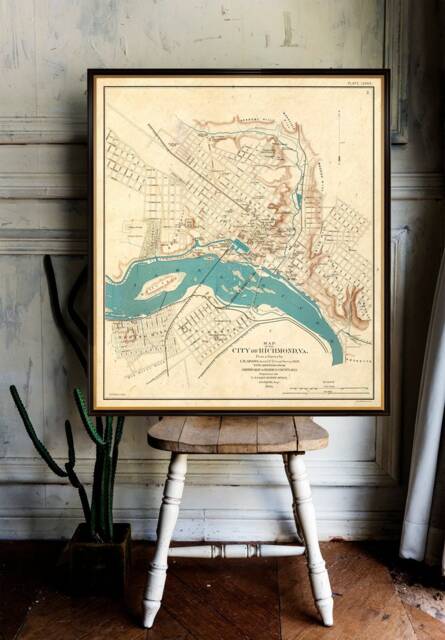 Old Map Of Richmond - Historical Reproduction On Paper Or Canvas - image 1