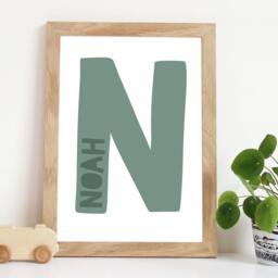 Boys Nursery Print, Name Blue Prints, Bedroom Playroom Wall Art, Art - thumbnail 1