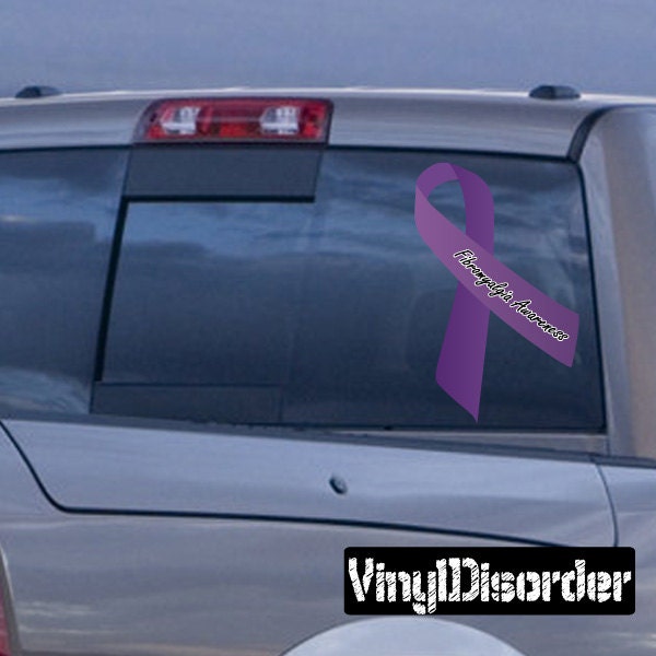 Fibromyalgia Awareness Ribbon Vinyl Wall Decal Or Car Sticker