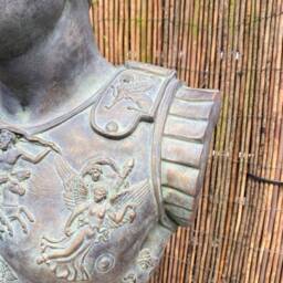 Bronze Painted Julius Caesar Bust Stone Bronze Finish Antique Roman Country House - thumbnail 4