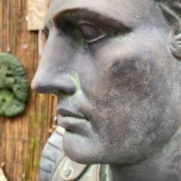 Bronze Painted Julius Caesar Bust Stone Bronze Finish Antique Roman Country House - thumbnail 2