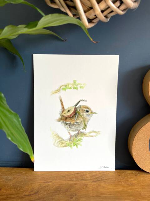The Troubadour - Woodland Characters Series, A5 Art Print - image 1