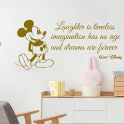 Mickey Mouse Quote - Laughter Is Time Vinyl Stickers Nursery Decor Wall Sm88 - thumbnail 3