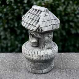 Concrete Wishing Well Statue Stone Garden Decoration Cement Home Ornament Yard Water Sculpture Front Door Figurine Art - thumbnail 4