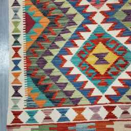 Tribal Rug, Handmade Artisan Afghan Turkish Scandinavian Navajo Bohemian Flatweave Wool Kilim Rug 156x96 cm - thumbnail 4