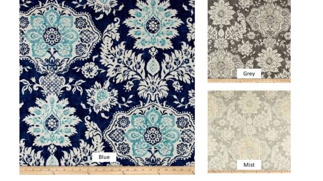 "Pair 25 Or 50"" Wide Rod Cafe Curtains Panels Drapes Magnolia Belmont Floral Damask 24 63 72 84 96 108" - image 1