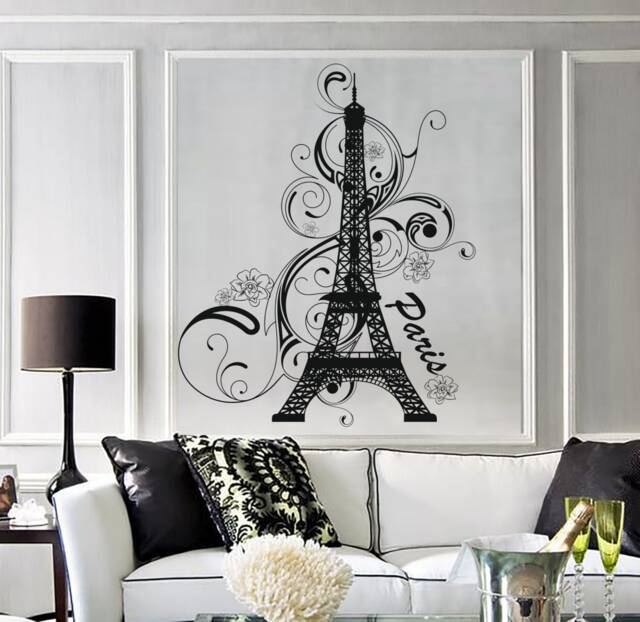 Wall Vinyl Decal Paris Eiffel Tower France Amazing Vacation Bedroom Decor 1283Dz - image 1