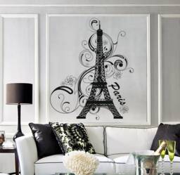 Wall Vinyl Decal Paris Eiffel Tower France Amazing Vacation Bedroom Decor 1283Dz - thumbnail 1
