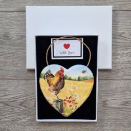 Cockrell Heart Slate Plaque Wall Hanging, 15cm Option Of Gift Box, Gifts, Decoration - thumbnail 3
