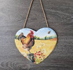 Cockrell Heart Slate Plaque Wall Hanging, 15cm Option Of Gift Box, Gifts, Decoration