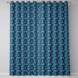 Blue Orchid Floral Seamless Pattern Elegant Botanical Design Readymade Eyelet Ring Top Thermal 100% Blackout Curtains - thumbnail 2