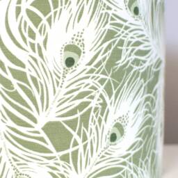 Green Peacock Feather Lampshade, Gold Silver Or White Lining Option, Ceiling Lamp Base, 20cm To 50cm ??, Handmade By Vivid Shades - thumbnail 3