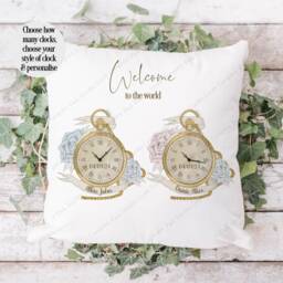 Baby Keepsake, Gift, Newborn Boy Girl Welcome To The World, Twins New Birth Cushion - thumbnail 3