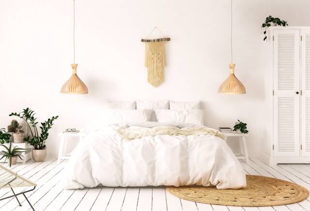 Rustic Set Of 2 Bamboo Wood Pendant Lights, Boho Lighting, Light Fixtures For Farmhouse Decor - image 1