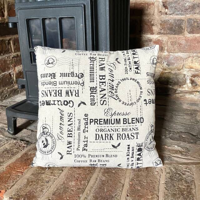 43. Handmade Black Raw Beans Natural Linen Cotton Cushion Cover. Various Sizes