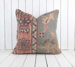 Turkish Kilim Pillow, 24x24 Inch, 60x60 cm Kilim Pillow Cover, Home Decor, Decorative Throw Turkish - thumbnail 1
