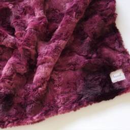Baby Girl Pink Burgundy Lovey, Minky Blanket, Security Modern Faux Fur, Ready To Ship - thumbnail 2