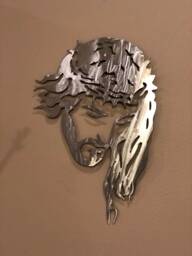 Jesus Face Metal Wall Art, Religious Home Decor, Made in Usa - thumbnail 1