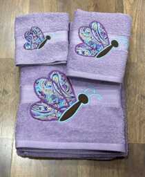 Butterfly Applique Towel - Colorful Plush Bath - 30x54
