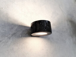 Handmade Ceramic Wall Sconce Black Ring Lamp With White Dots