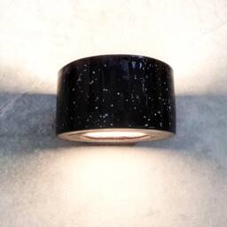 Handmade Ceramic Wall Sconce Black Ring Lamp With White Dots - thumbnail 3