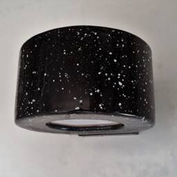 Handmade Ceramic Wall Sconce Black Ring Lamp With White Dots - thumbnail 4