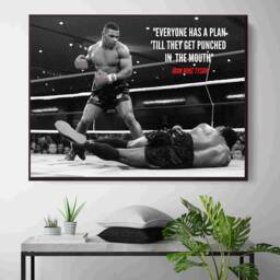Iron Mike Tyson Canvas - Boxing Sport Quote Art - thumbnail 1