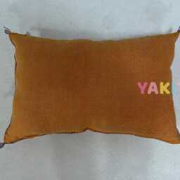 Yakiti-Orange Square Moroccan Pillows, Aka Cactus Silk Pillow, Decorative Pillows, Sabra Pillows, Moroccan Decor Designer Cactus - thumbnail 4