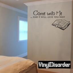 Come Unto Me.., & I Will Give You The Rest - Vinyl Wall Decal Quotes Sticker C060Comeuntoiiet - thumbnail 1