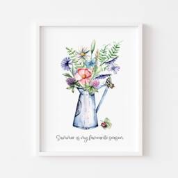 Wildflower Bouquet Summer Print Unframed Floral Wall Art - thumbnail 1