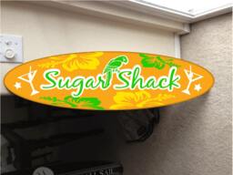 Custom Surfboard Wall Decor Hawaiian Beach Sign, Personalized Name - thumbnail 1