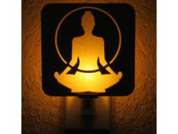 Meditation Figure Wood Night Light - Zen Decor - thumbnail 1