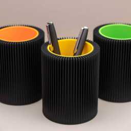 Black & Neon Pen Pot Bright Colour Desk Organiser & Storage - thumbnail 2
