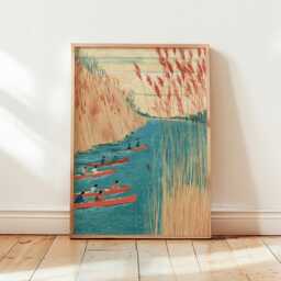 Canoe River Poster, Reed Marsh Landscape Print, Nature Wall Art - thumbnail 4